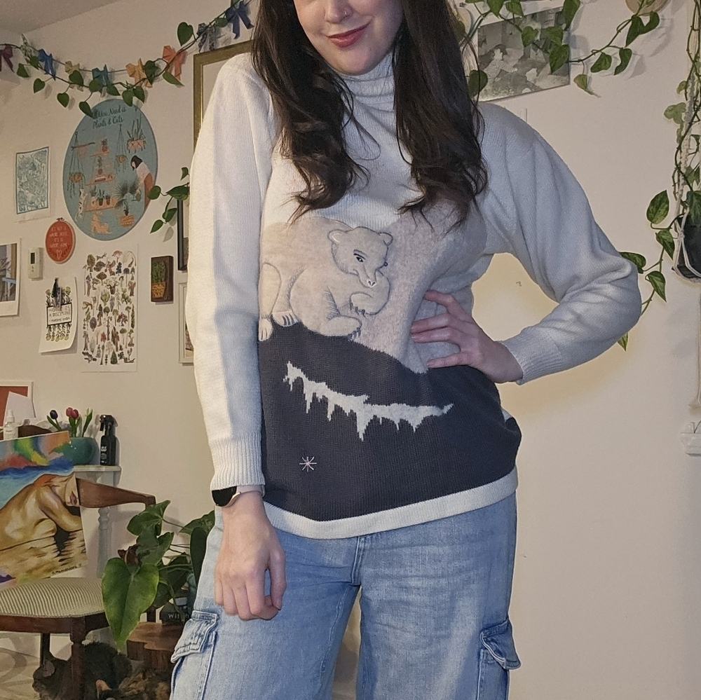 Vintage Polar Bear Graphic Wool Blend Sweater - Picture 8 of 8
